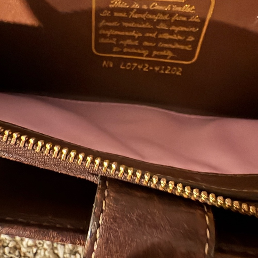 Coach Leather Wallet with Pink Lining